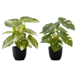 Plante artificielle - 2mcx/ 13"H monstera/calathea pot 4"