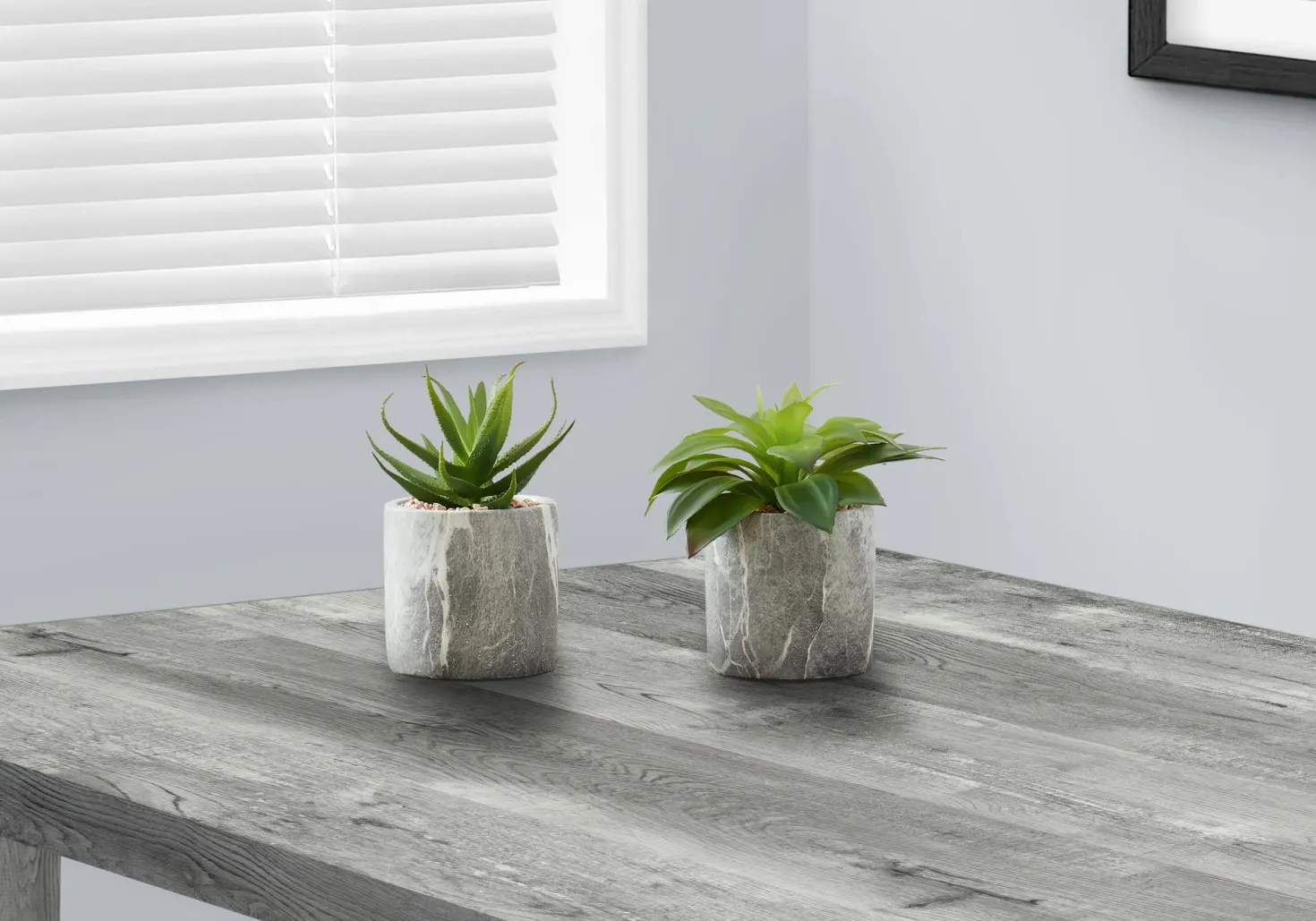 Plante artificielle - 2mcx, 7"H succulent pot ciment 4"