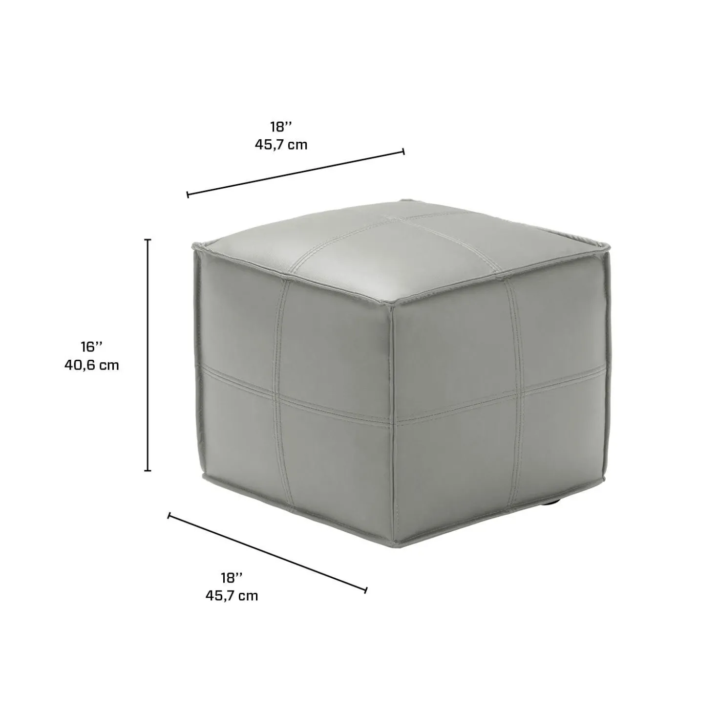 Pouf cubique - gris