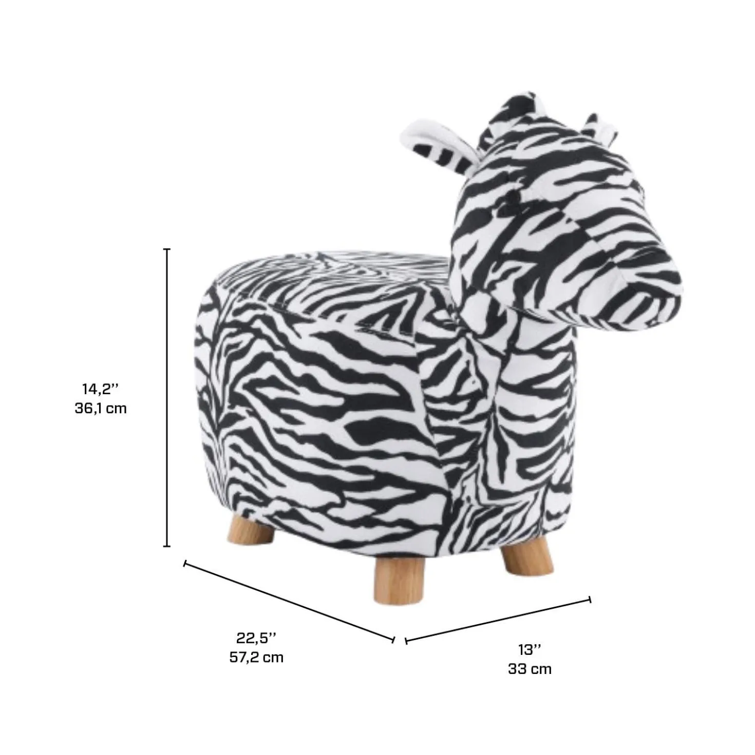 Pouf en forme de zèbre