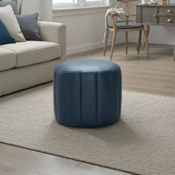 Pouf rond - bleu