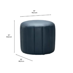 Pouf rond - bleu