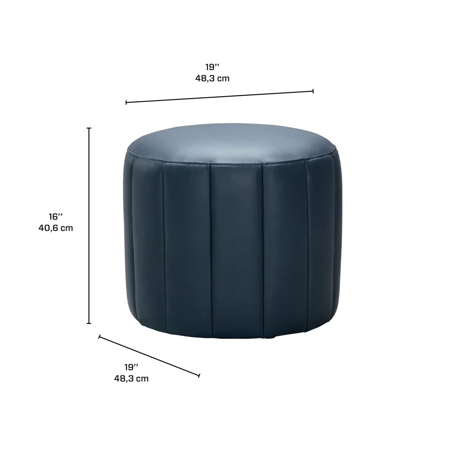 Pouf rond - bleu