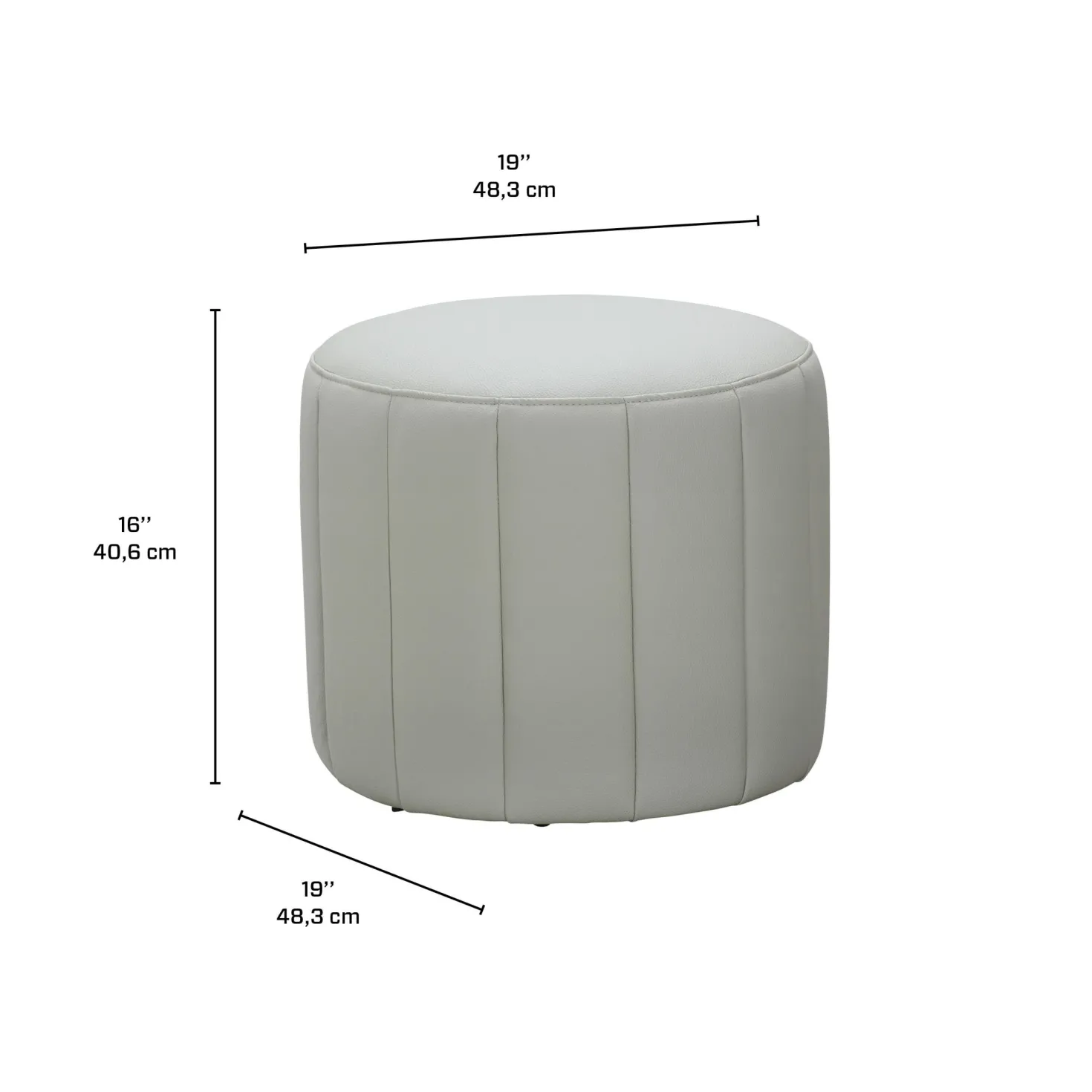Pouf rond - gris