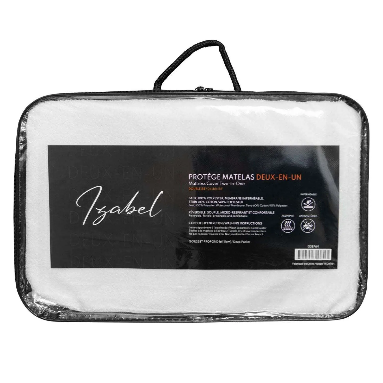 Protège-matelas imperméable et réversible double