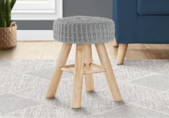 Repose-pieds avec piètement en bois - gris