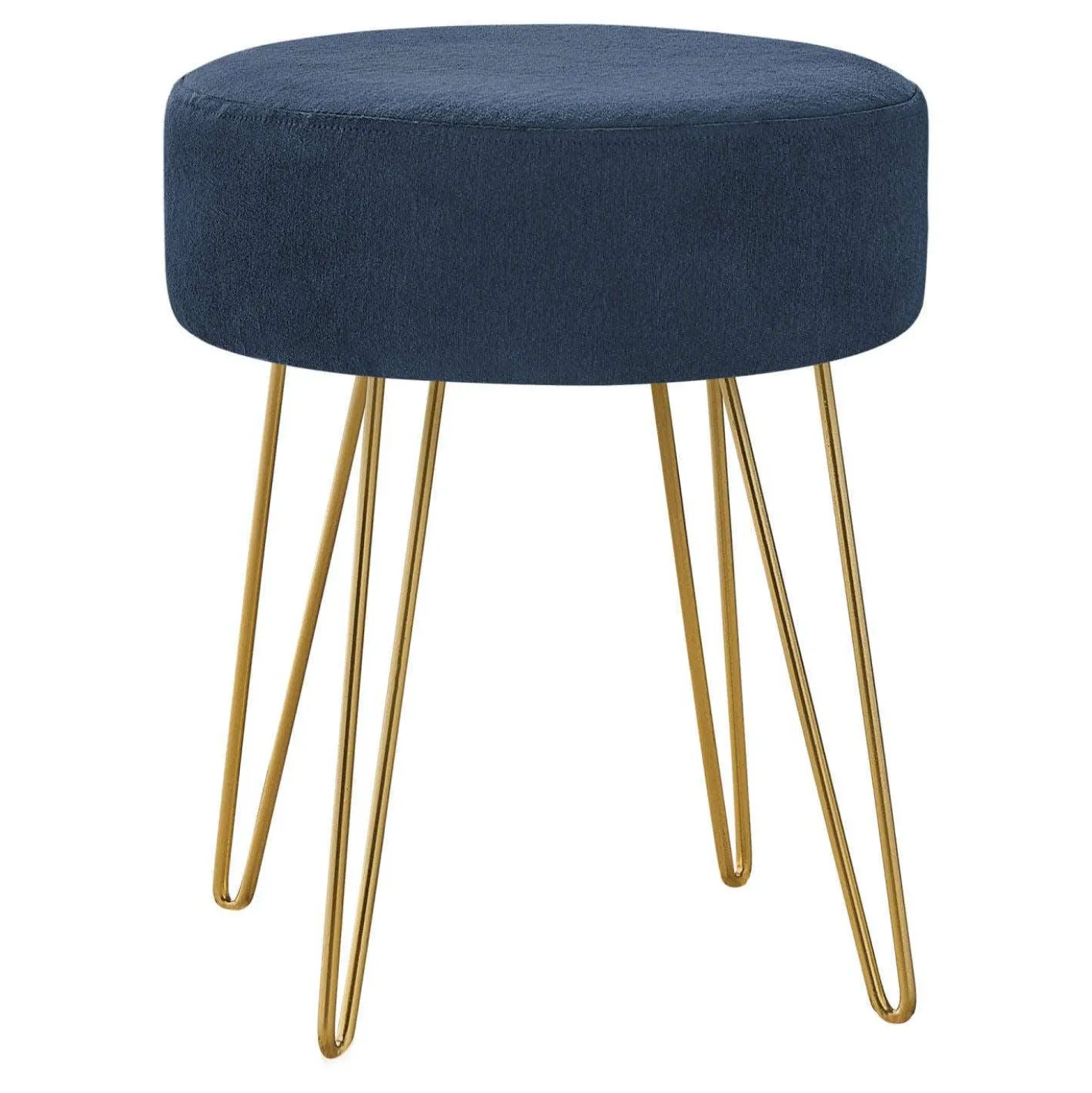 Repose-pieds avec piètement en épingle à cheveux doré - Marine