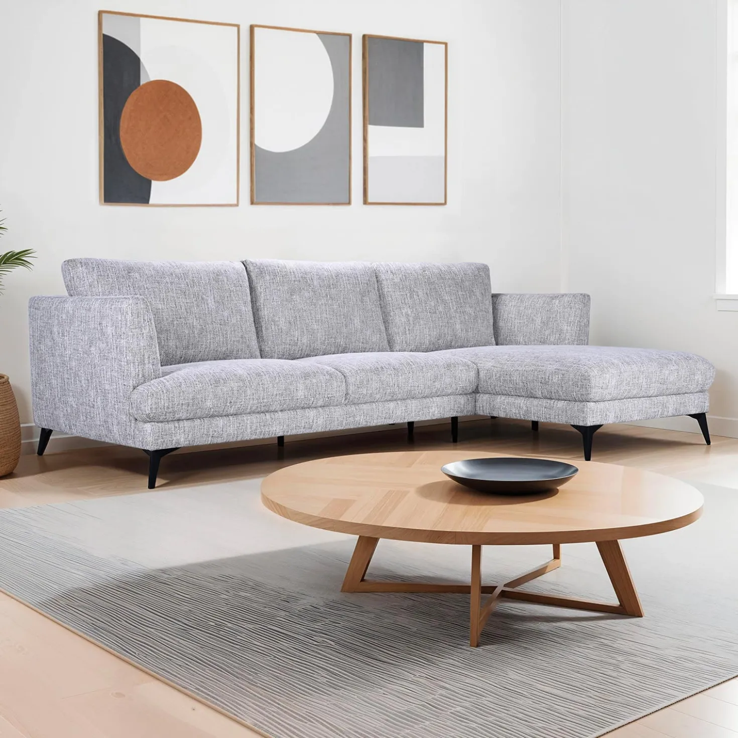 Sectionnel avec chaise longue à droite