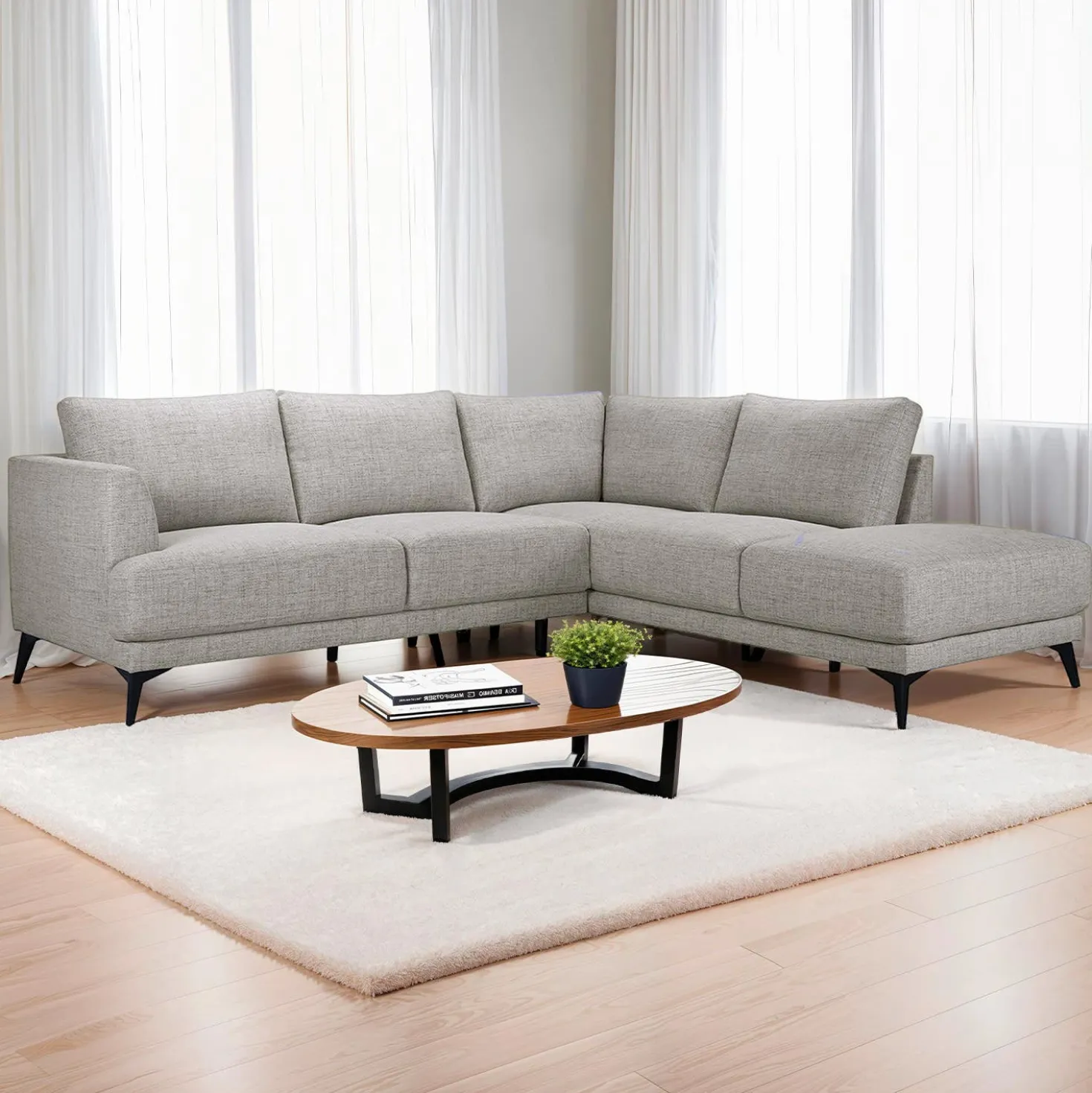 Sectionnel avec chaise longue à droite