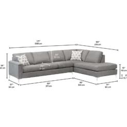 Sectionnel avec chaise longue à droite