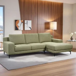 Sectionnel avec chaise longue à droite - vert