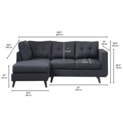 Sectionnel avec chaise longue à gauche