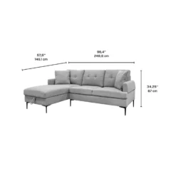 Sectionnel avec chaise longue à gauche et rangement