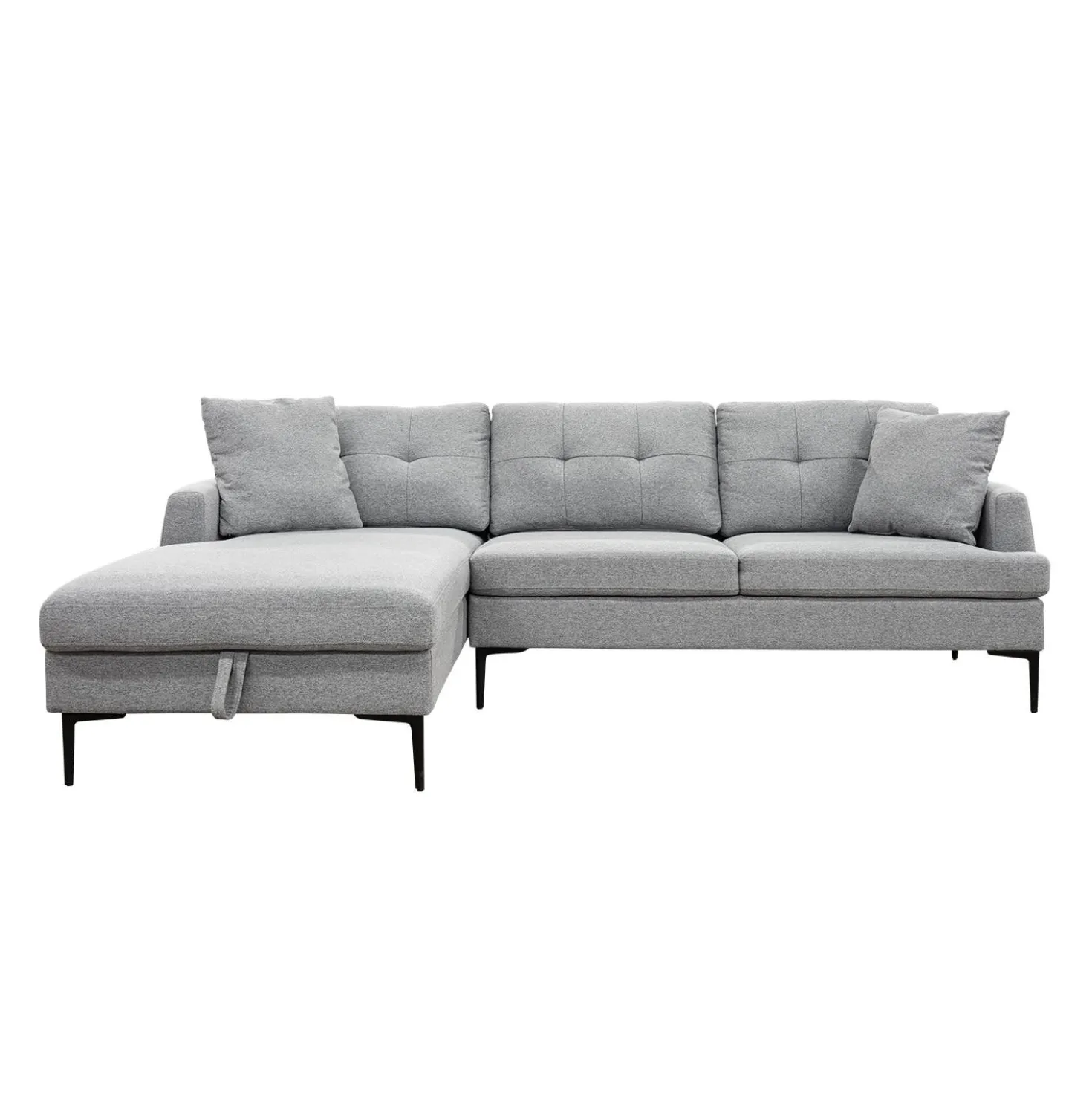Sectionnel avec chaise longue à gauche et rangement