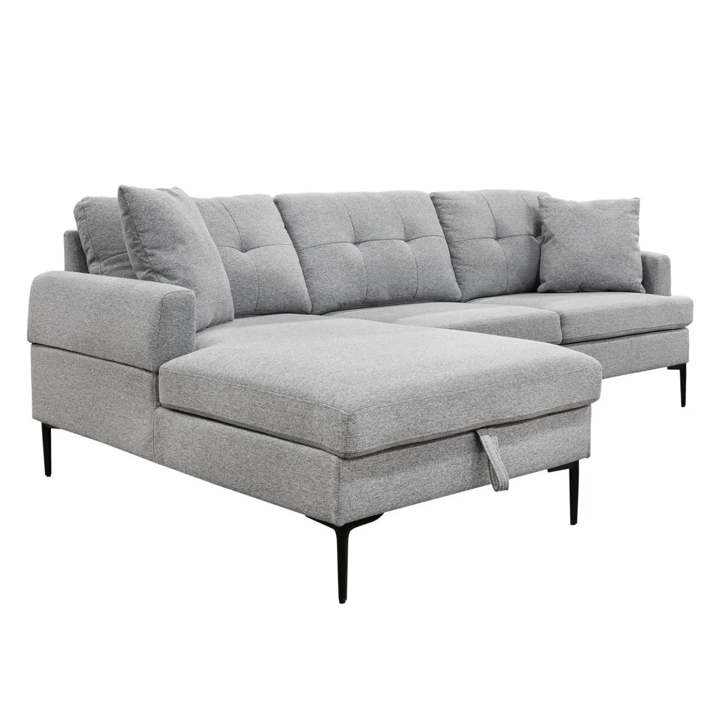 Sectionnel avec chaise longue à gauche et rangement