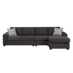 Sectionnel avec chaise longue réversible - gris