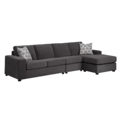 Sectionnel avec chaise longue réversible - gris