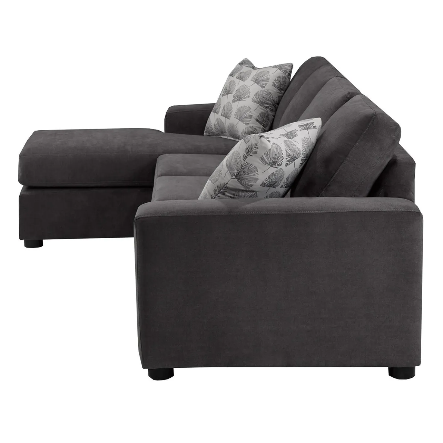 Sectionnel avec chaise longue réversible - gris