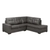 Sectionnel causeuse en cuir véritable - Chaise longue à droite