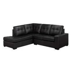 Sectionnel causeuse en cuir véritable - Chaise longue à gauche
