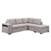 Sectionnel convertible avec chaise longue, rangement et 2 ottomans amovibles