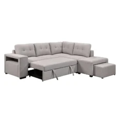 Sectionnel convertible avec chaise longue, rangement et 2 ottomans amovibles