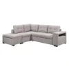 Sectionnel convertible avec chaise longue, rangement et 2 ottomans amovibles