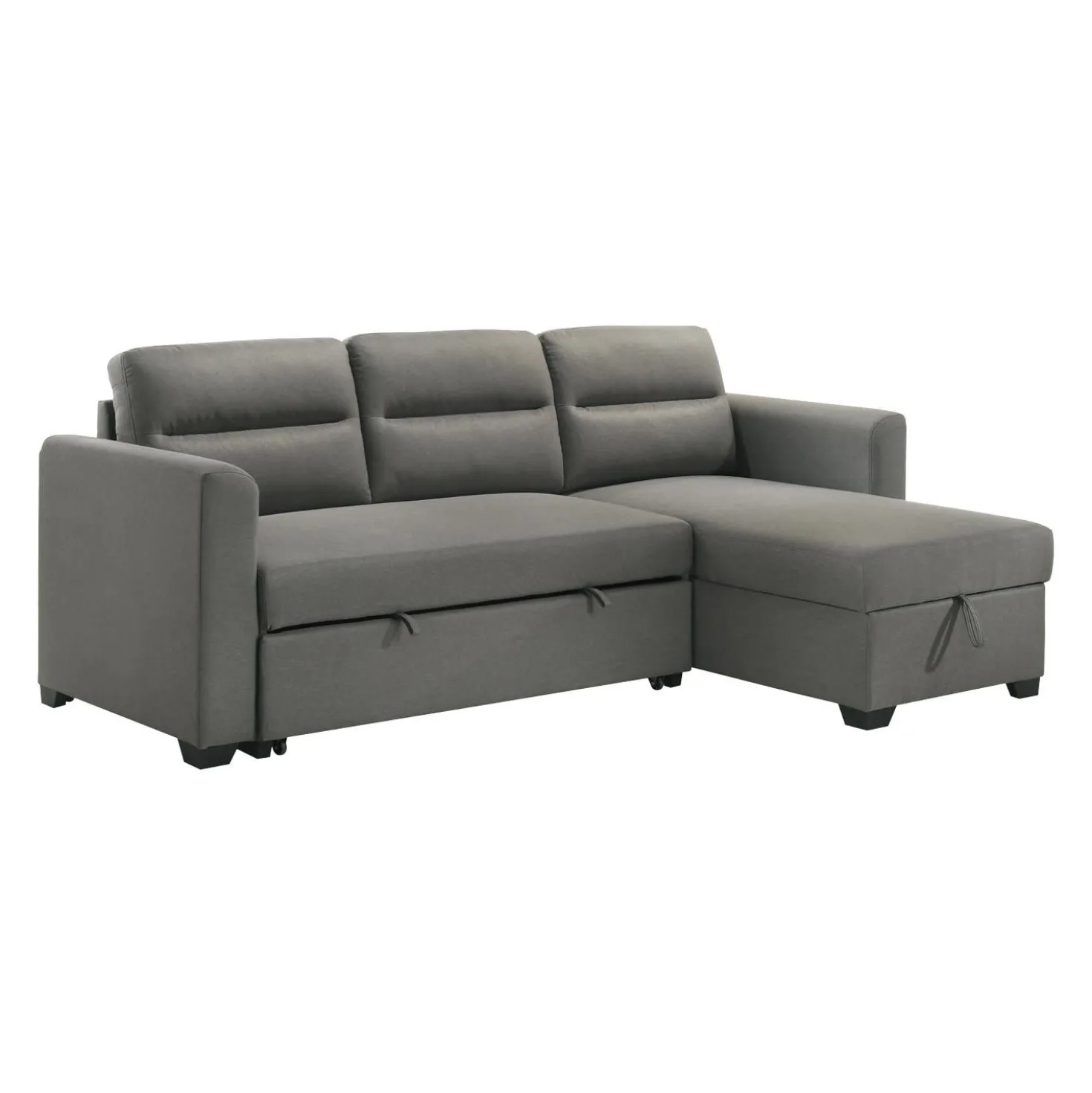 Sectionnel convertible et réversible avec rangement - gris