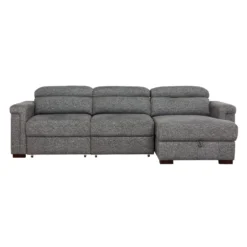 Sectionnel convertible électrique à sièges coulissants et chaise longue avec rangement