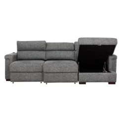 Sectionnel convertible électrique à sièges coulissants et chaise longue avec rangement
