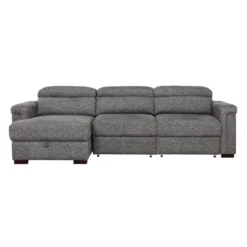 Sectionnel convertible électrique à sièges coulissants et chaise longue avec rangement