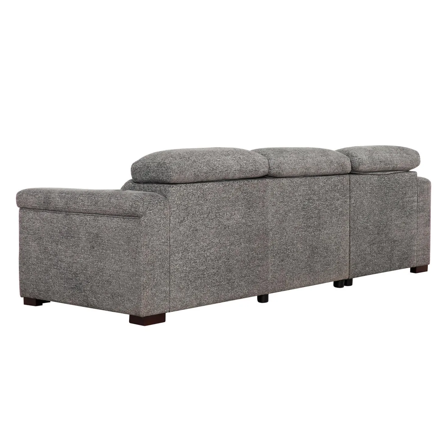 Sectionnel convertible électrique à sièges coulissants et chaise longue avec rangement