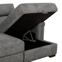 Sectionnel convertible électrique à sièges coulissants et chaise longue avec rangement