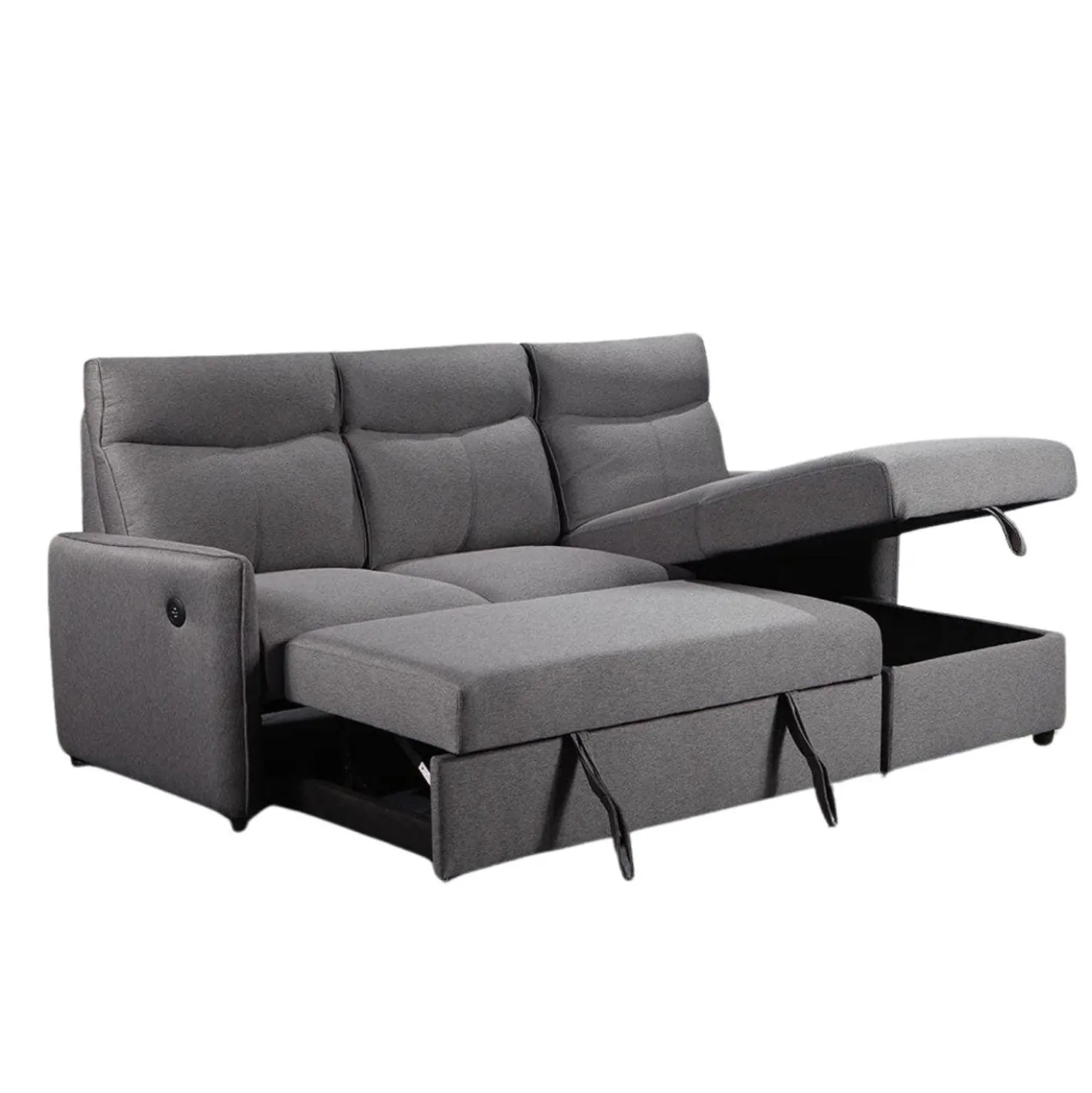 Sectionnel convertible réversible avec prises USB