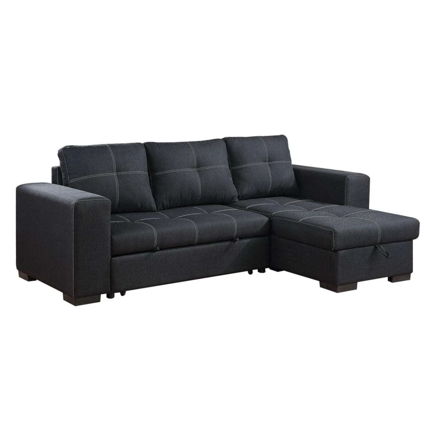 Sectionnel convertible réversible avec rangement