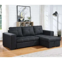Sectionnel convertible réversible avec rangement