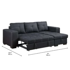 Sectionnel convertible réversible avec rangement
