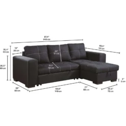 Sectionnel convertible réversible avec rangement