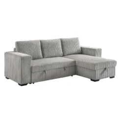 Sectionnel convertible réversible en velours côtelé avec rangement