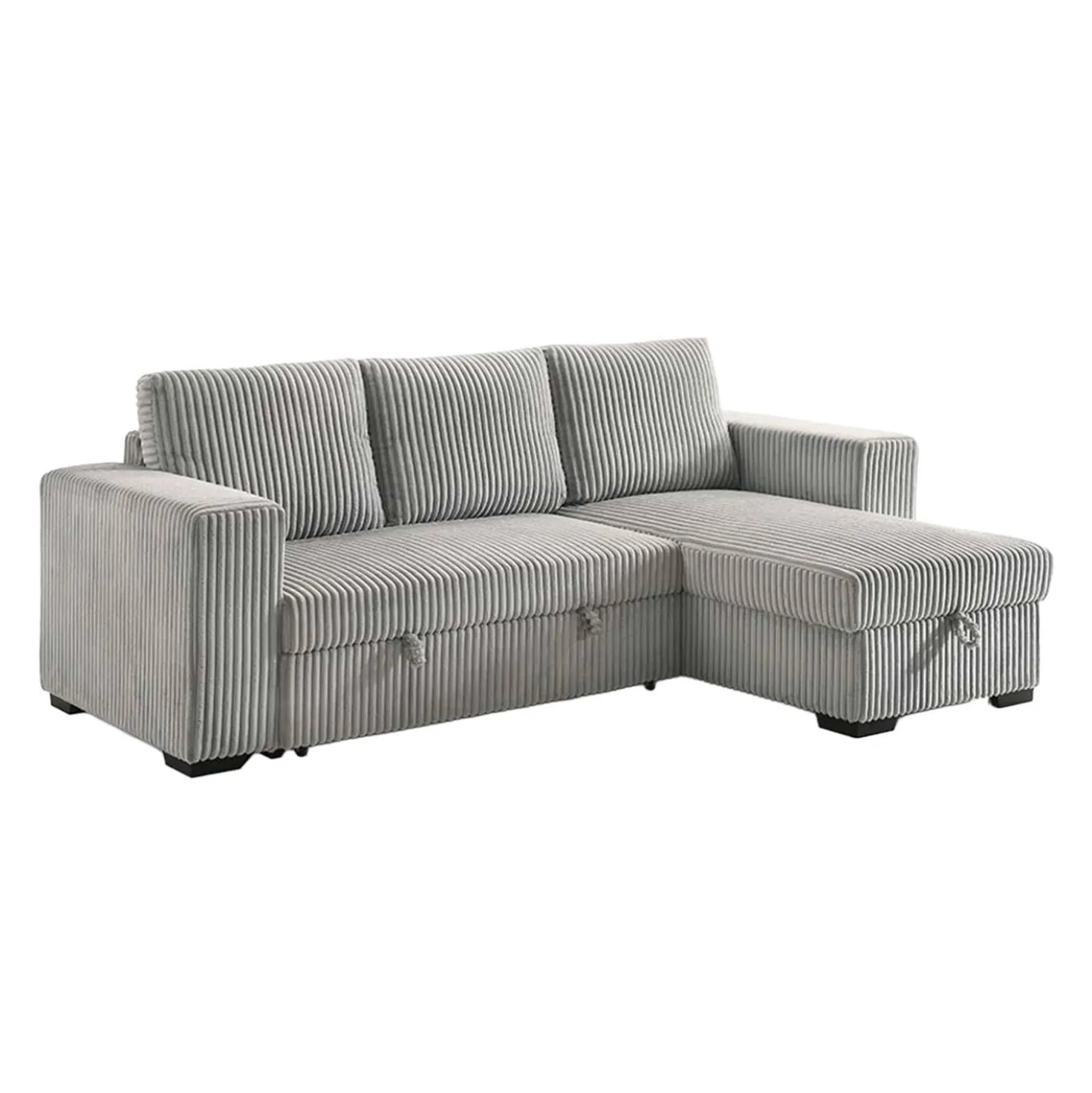 Sectionnel convertible réversible en velours côtelé avec rangement