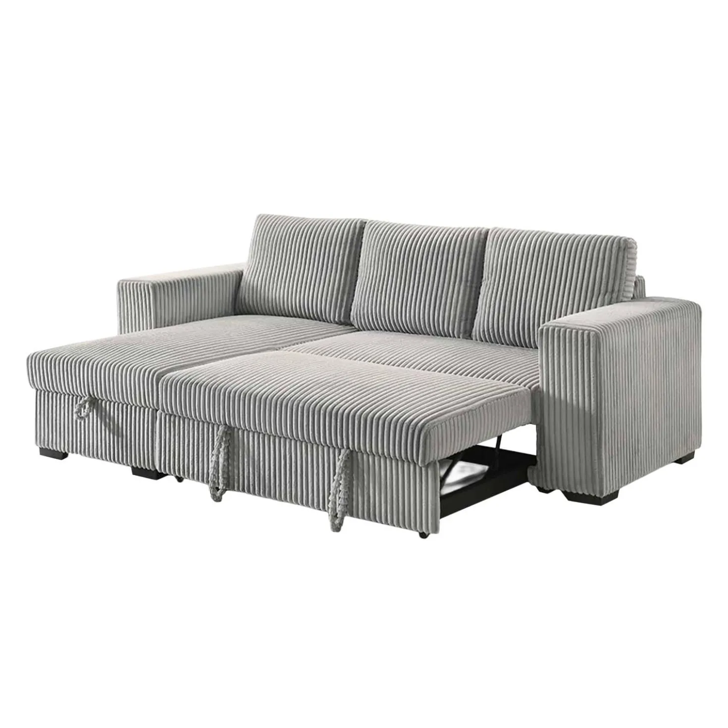 Sectionnel convertible réversible en velours côtelé avec rangement