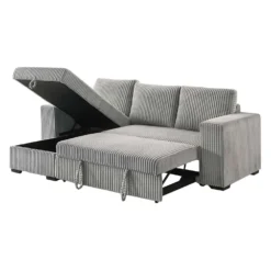 Sectionnel convertible réversible en velours côtelé avec rangement
