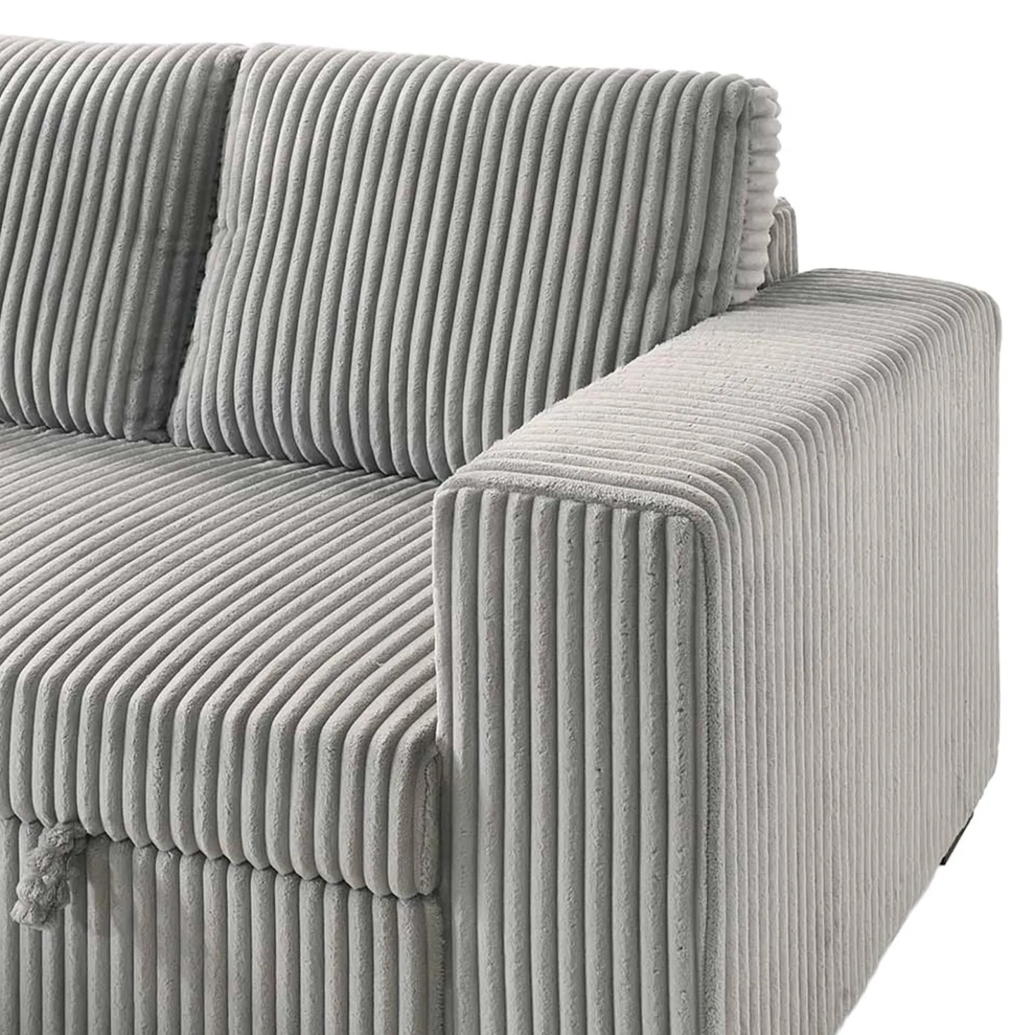 Sectionnel convertible réversible en velours côtelé avec rangement