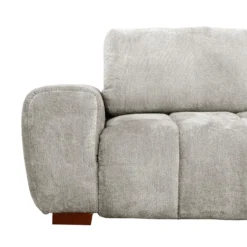Sectionnel de style guimauve avec chaise longue à droite - gris