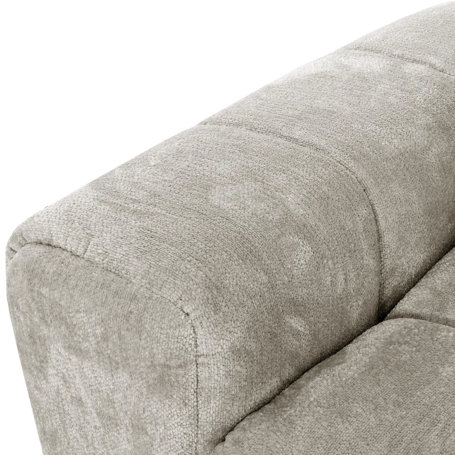 Sectionnel de style guimauve avec chaise longue à droite - gris