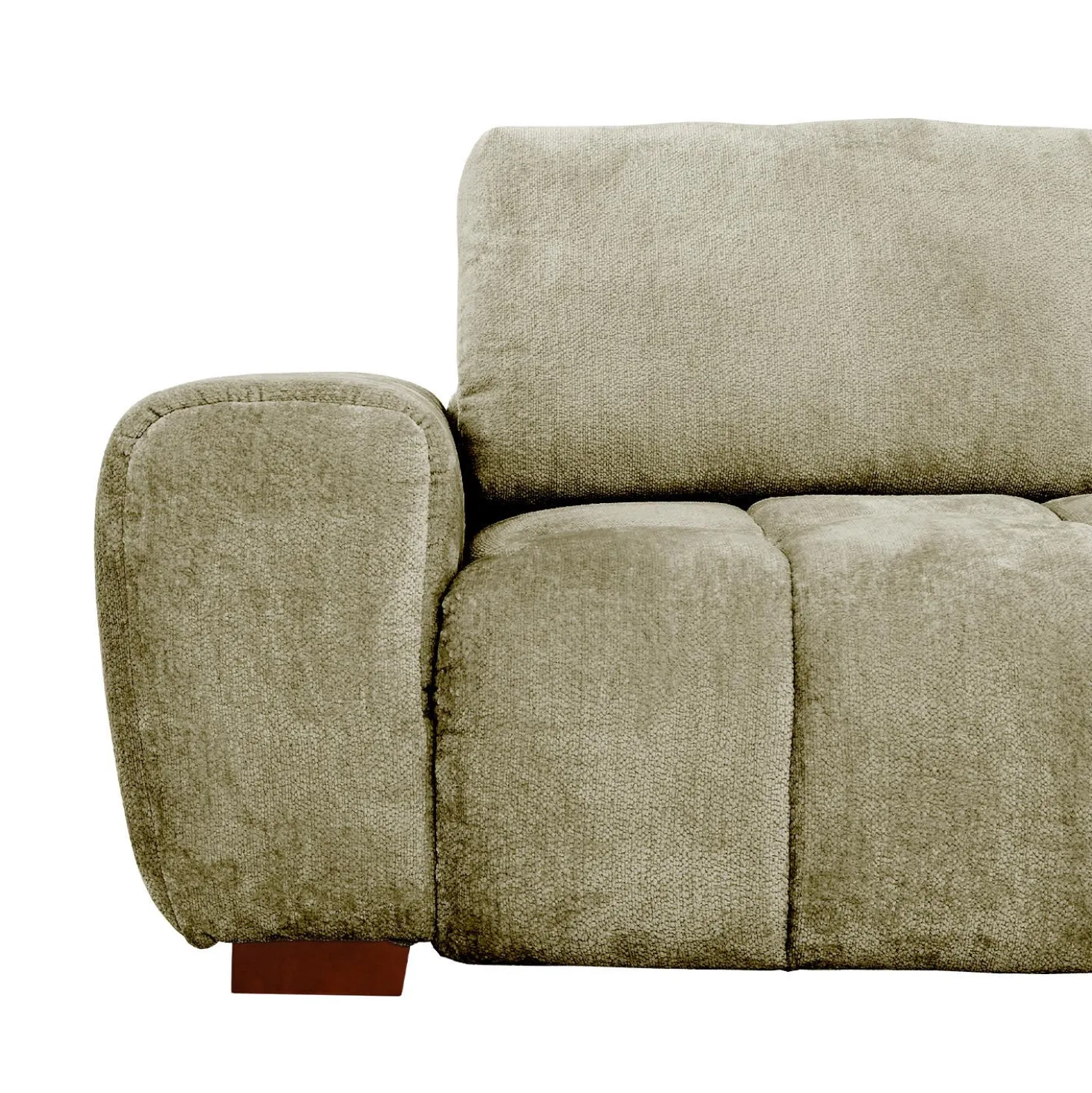 Sectionnel de style guimauve avec chaise longue à droite - sauge