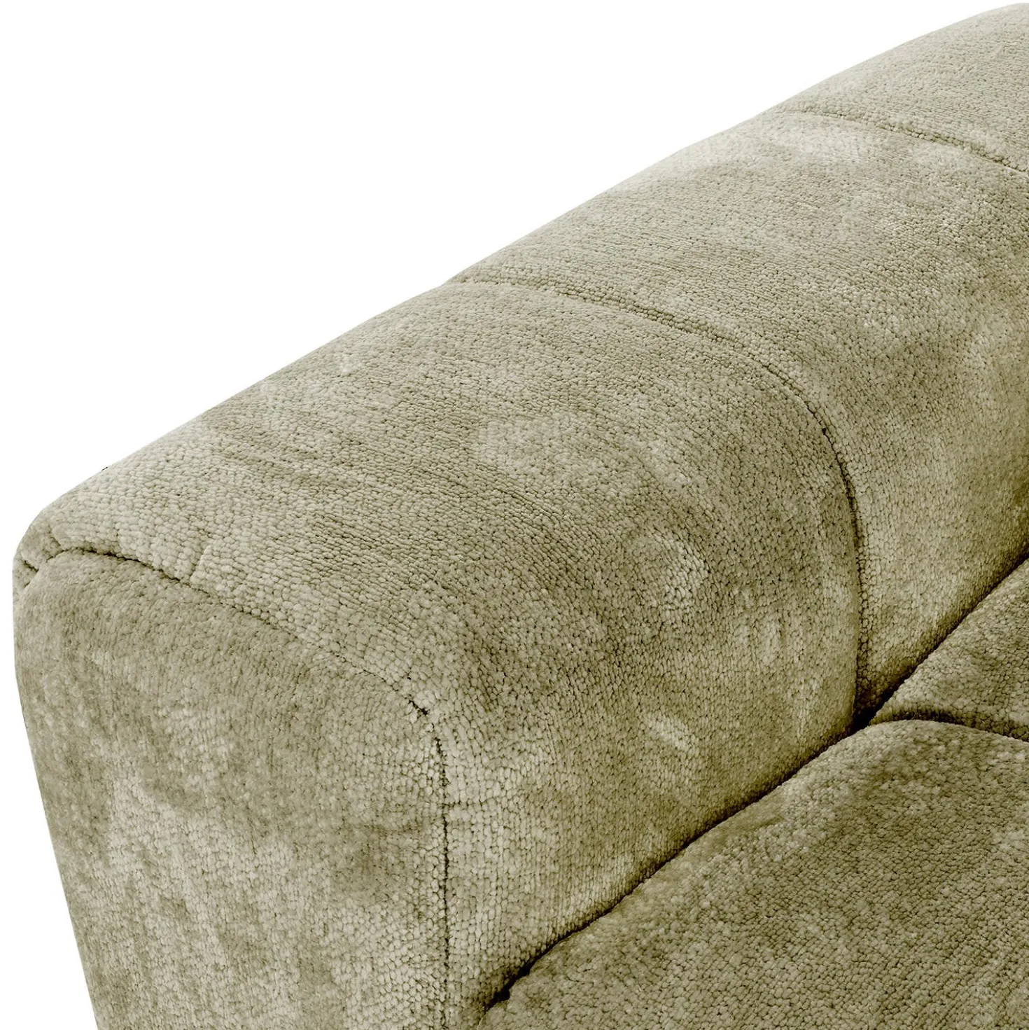 Sectionnel de style guimauve avec chaise longue à droite - sauge