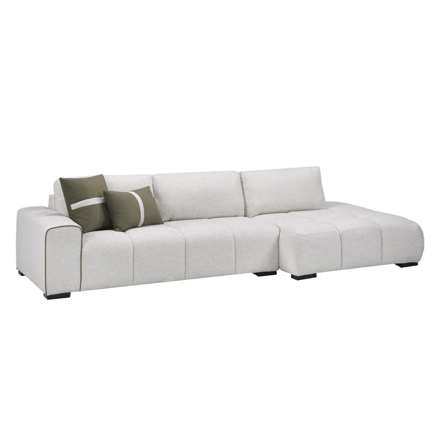 Sectionnel de style guimauve avec chaise longue à droite
