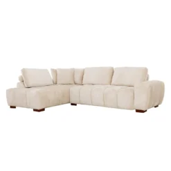 Sectionnel de style guimauve avec chaise longue à gauche - crème