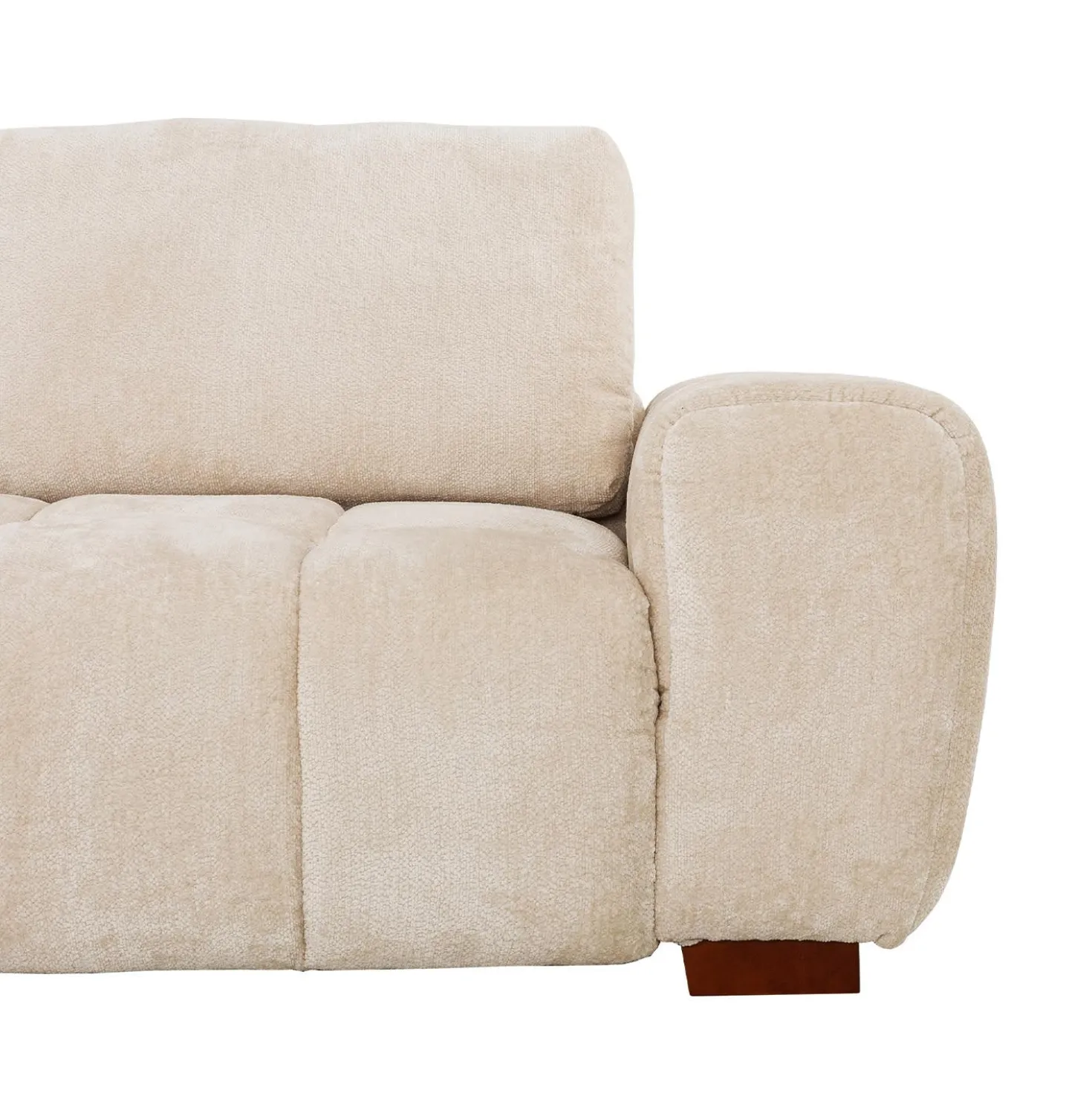 Sectionnel de style guimauve avec chaise longue à gauche - crème